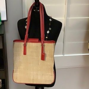 Coach Cabana MOK-8157 Straw Tote, vintage